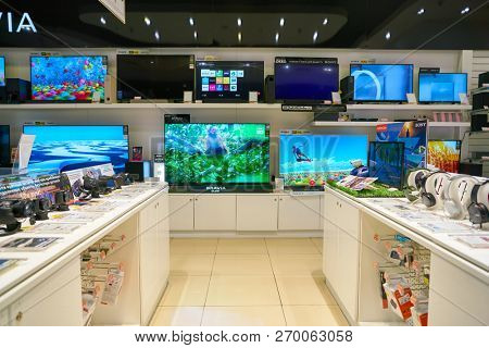 MOSCOS, RUSSIA - CIRCA SEPTEMBER, 2018: interior shot of a Sony store in Moscow.