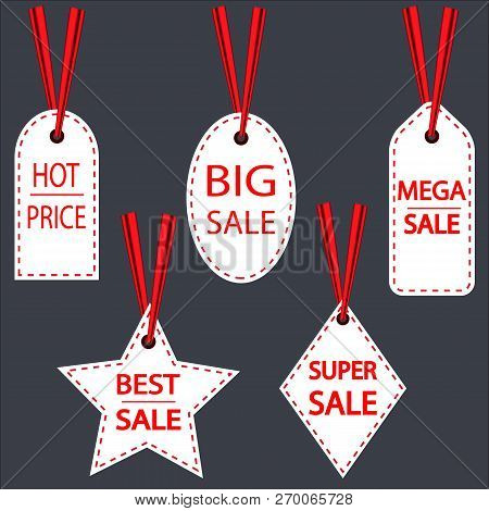 Sale Labels Set With Text. Vector Illustration
