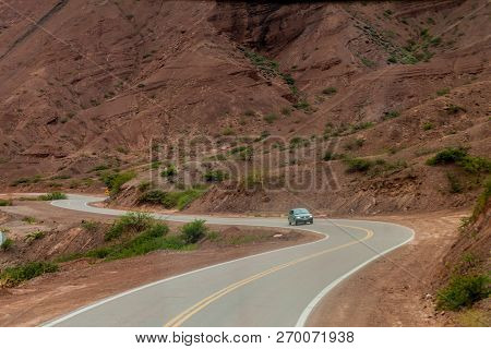 Road Through Quebrada De Cafayate Valley, Which Is Full Of Colorful Rock Formations, Northern Argent