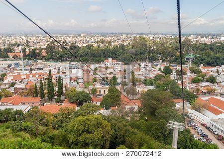 Salta, Argentina - April 9, 2015: Aerial View Of Salta From Teleferico Cable Car , Argentina