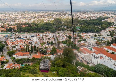 Salta, Argentina - April 9, 2015: Aerial View Of Salta From Teleferico Cable Car , Argentina
