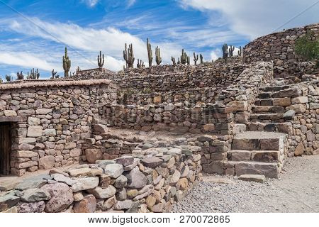 Ruins Of Pre-columbian Fortification Pucara Near Tilcara Village In Quebrada De Humahuaca Valley, Ar