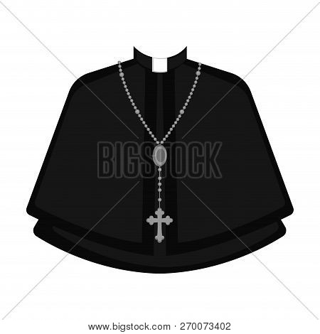 Isolated Cassock Image. Catholic Priest. Vector Illustration Design