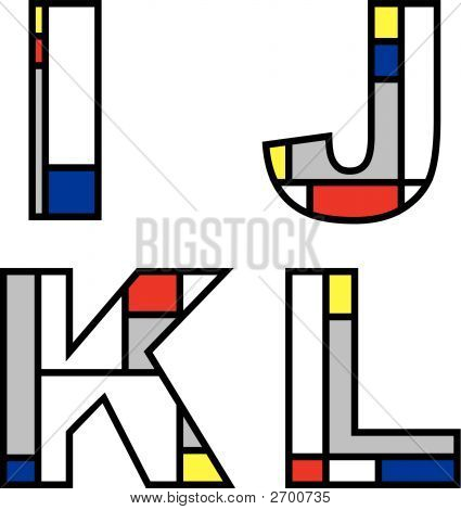 ออกแบบอักษร Ijkl (เวกเตอร์)