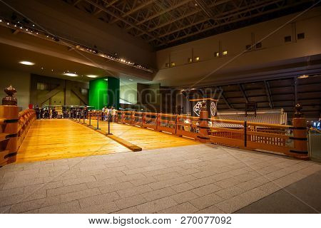 Tokyo, Japan - April 25 2018: Edo Tokyo Museum Permanent Exhibition Vividly Illustrates The Past Of