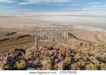 Puerto Chuvica Village, Located By Salar De Uyuni Salt Plain In Bolivia.