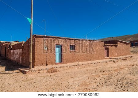 Adobe Houses In Cerrillos Village On Bolivian Altiplano