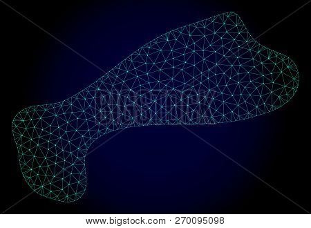 Mesh Spot Polygonal Illustration. Abstract Mesh Lines, Triangles And Points On Dark Background With 