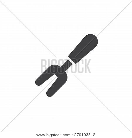 Meat Fork Vector Icon. Filled Flat Sign For Mobile Concept And Web Design. Carving Fork Simple Solid