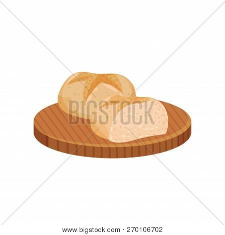 Traditional Buns, Bulgarian Cuisine National Food Dish Vector Illustration On A White Background