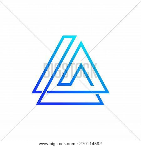 La Logo. Letter L And Letter A In Triangle Shape With Line Style