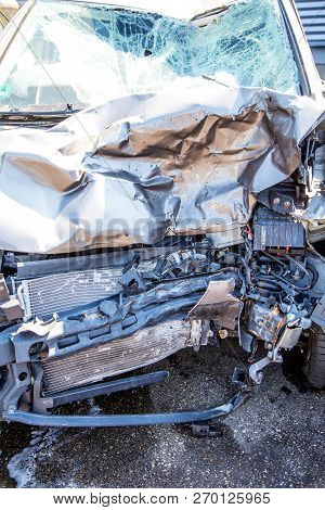 Recycling Of Old,used, Wrecked Cars. Dismantling For Parts At Scrap Yards