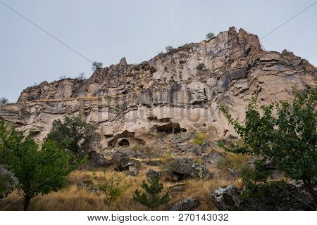 Ihlara Valley In Cappadocia. Ihlara Valley, Peristrema Monastery Or Ihlara Gorge Is The Most Famous 