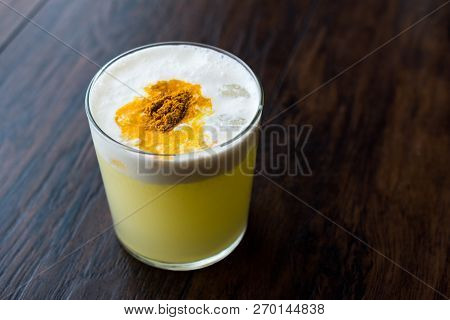 Spicy Pisco Sour Cocktail Made With Lime Juice, Egg White And Peruvian Grape Schnaps.