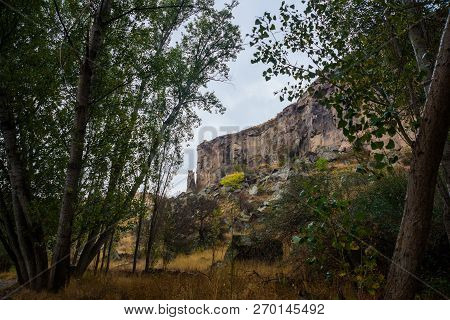Ihlara Valley In Cappadocia. Ihlara Valley, Peristrema Monastery Or Ihlara Gorge Is The Most Famous 