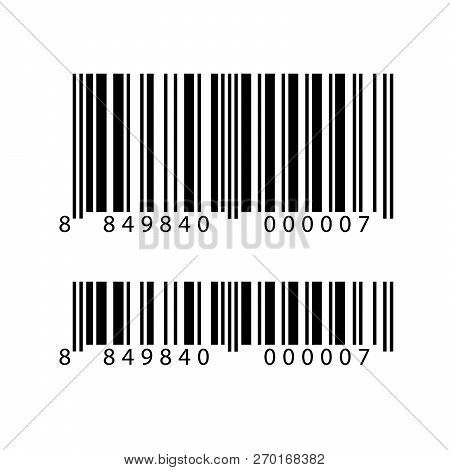Realistic Barcode. Bar Code Sale Data Symbol. Shop Sticker. Sell Scaner Emblem. Supermarket Identifi