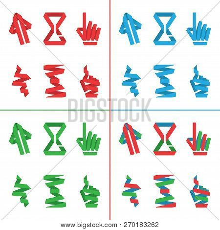 Multicolored Icons For Cursors For Pc And Web Interface. Tape Style Cursors.