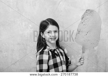 Happy, Pretty Girl, Small, Little, Child In Plaid Dress Smiling With Tasty, Pink, Cotton Candy, Swee
