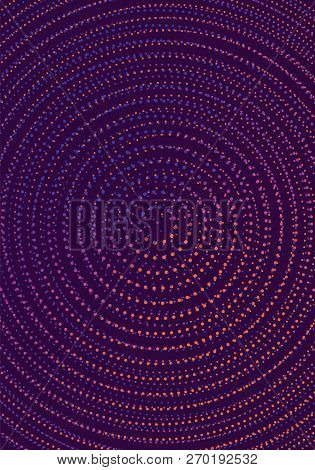 Minimal Cover Design Template. Modern Brochure Layout. Violet Vibrant Halftone Gradients On Dark Bac
