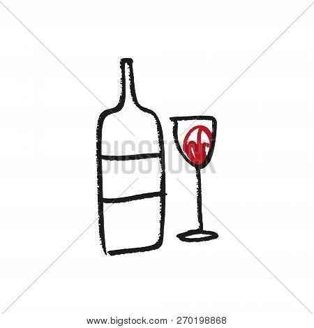 Vector Glass And Bottle Set, Hand Drawn Sketch