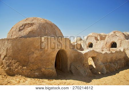 Decorations Of Movie Star Wars Episode First In Sahara Desert, Nefta, Tunisia 14 October 2018