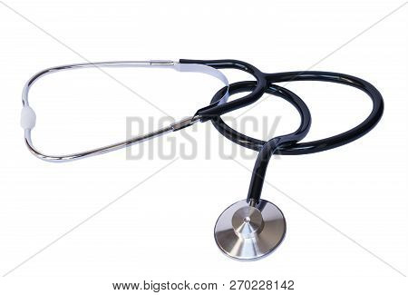 Stethoscope Isolated On White Background Closeup. Stock Image.
