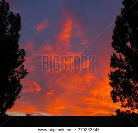 Powerful, Temperamental, Sunset Flame Fascinates The Eyes