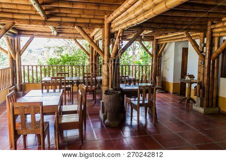 San Andres De Pisimbala, Colombia - September 12, 2015: Terrace Of Restaurant La Portada In San Andr