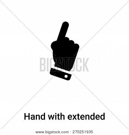 Hand With Extended Pointing Finger Icon Vector Isolated On White