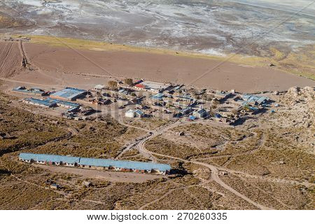 Puerto Chuvica Village, Located By Salar De Uyuni Salt Plain In Bolivia.