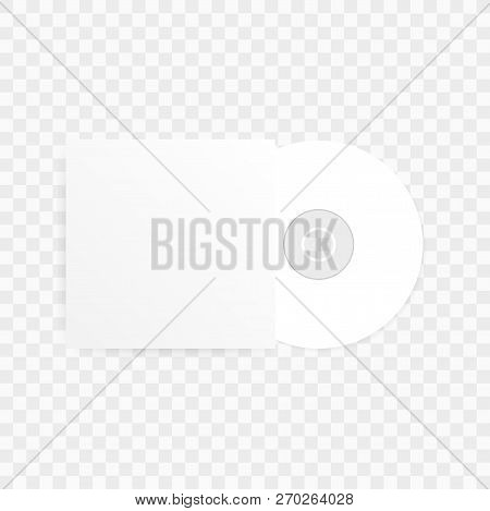 The Cd-dvd Compact Disc And White Empty Paper Case Template With Shadow On Transparent Background. V