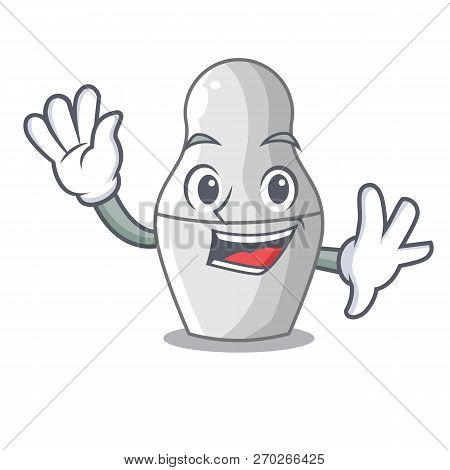 Waving Unpainted Nested Russian Dolls On Cartoon