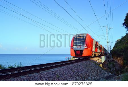 Golovinka, Sochi, Russia - August, 2016: Train 