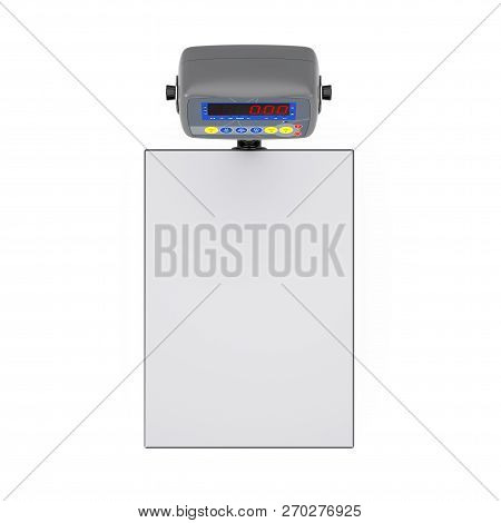 Warehouse Digital Cargo Scales On A White Background. 3d Rendering