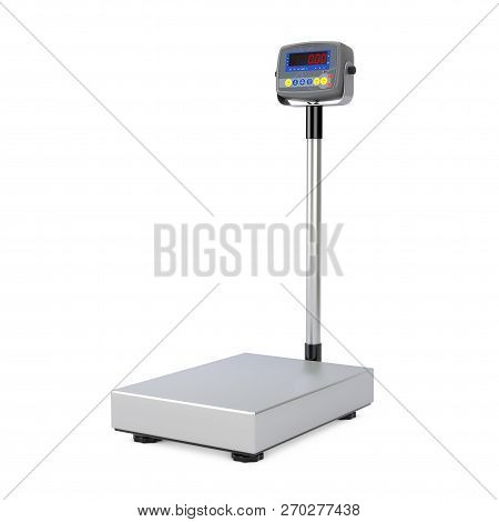Warehouse Digital Cargo Scales On A White Background. 3d Rendering