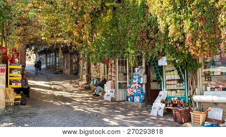 Kemaliye, Turkey - October 2018: A Street View From Kemaliye Town Of Erzincan, Full Of Small Local S