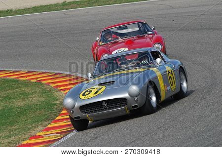 Mugello, It, November, 2007: Unknown Run With Old 1960s Ferrari 250 At Mugello Circuit In Italy Duri