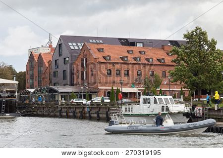 Klaipeda, Lithuania - September 22, 2018: View Of The Embankment In The Center Of Klaipeda (former G