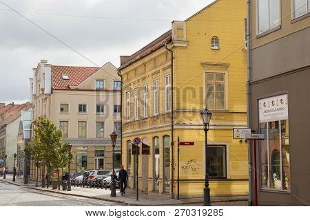 Klaipeda, Lithuania - September 22, 2018: View Of The Tiltu Streets In The Historical Center Of The 