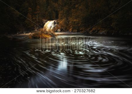 Long Exposure Shot Of Flowing River Homla And Waterfalls.