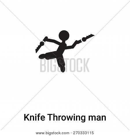 Knife Throwing Man Icon Vector Isolated On White Background, Log