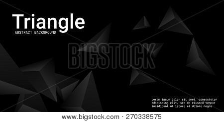 Triangle Background. Abstract Composition Of Triangular Pyramids. Modern Geometric Background.  3d V