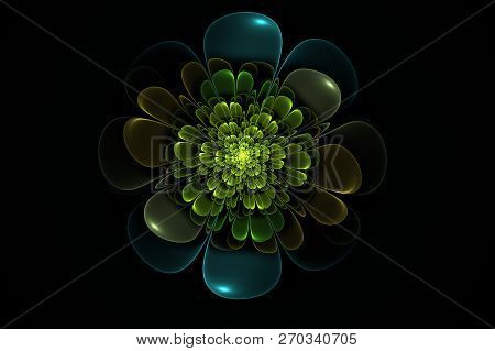 Floral. Computer Generated Inimitable Unique Sacred Fractal Image