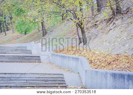 Stone Walkway Stairs Track In The Park