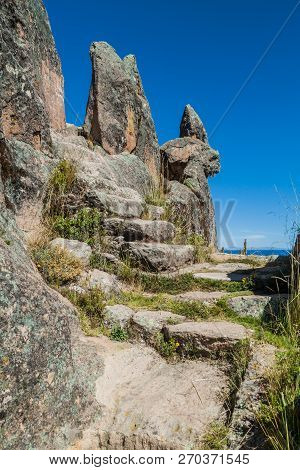 Rugged Rocks At Horca Del Inca, Ancient Astronomical Observatory In Copacabana, Bolivia.