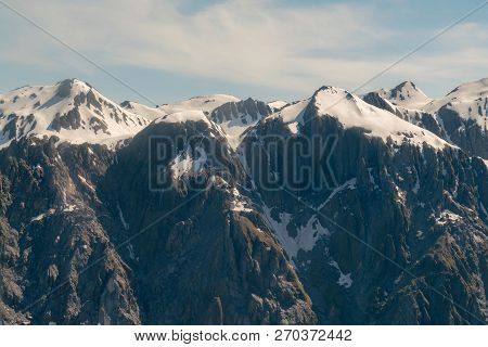Top Mountain Fox Glacier Black Rock, New Zealand Natural Landscape