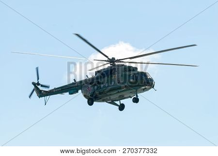 Tyumen, Russia - August 4, 2017: International Army Games. Engineering Formula Contest. Military Hel