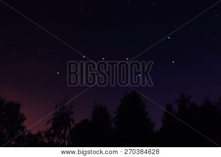 Constellation Ursa Major (big Dipper Or Great Bear) In The Night Starry Sky