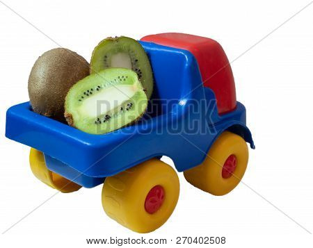 Small Toy Car Truck With Kiwi Fruit
