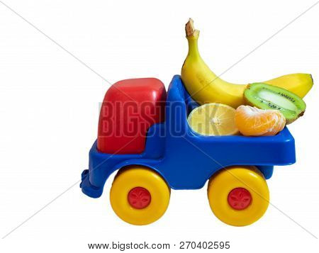 Exotic Fruits On Toy Car Truck Ogranic Food